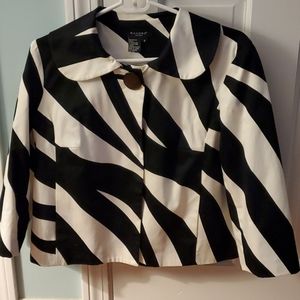 Black/white striped abstract print